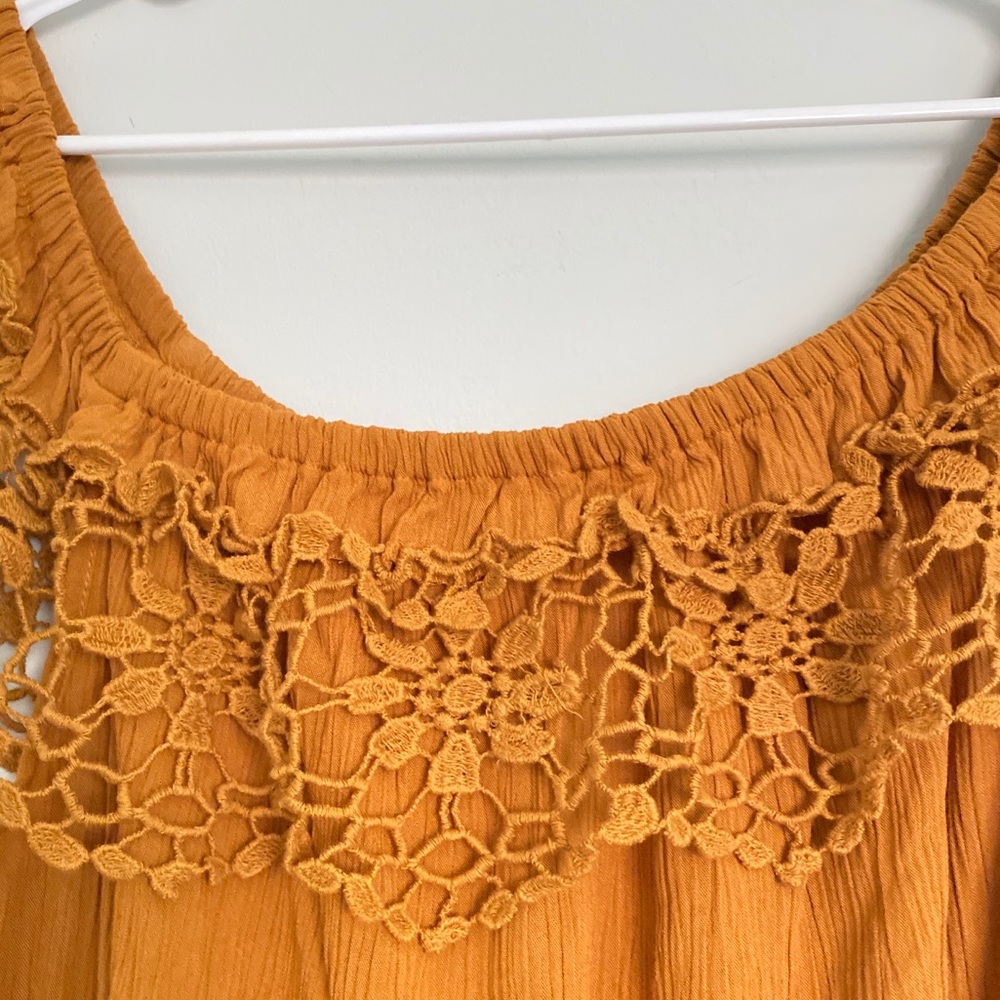 Crochet Ruffle Off Shoulder Top - Picture 2 of 3